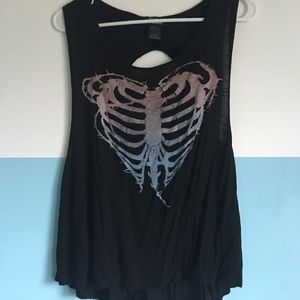 Hot Topic heart rib cage tank